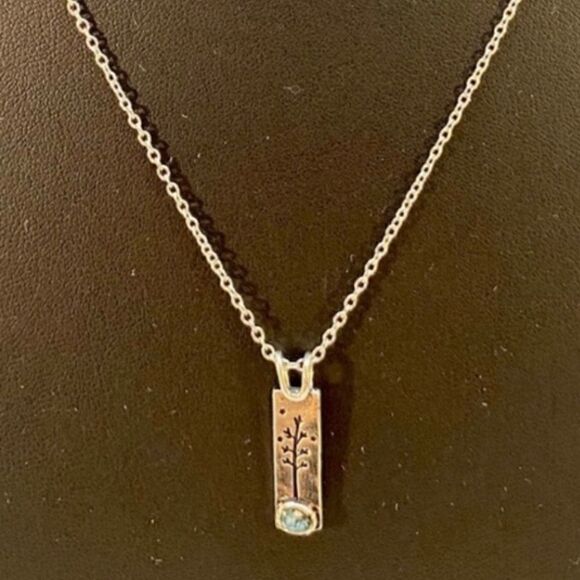 Sand Tree Necklace on Cable Chain. Small & Delicate. - Picture 1 of 7